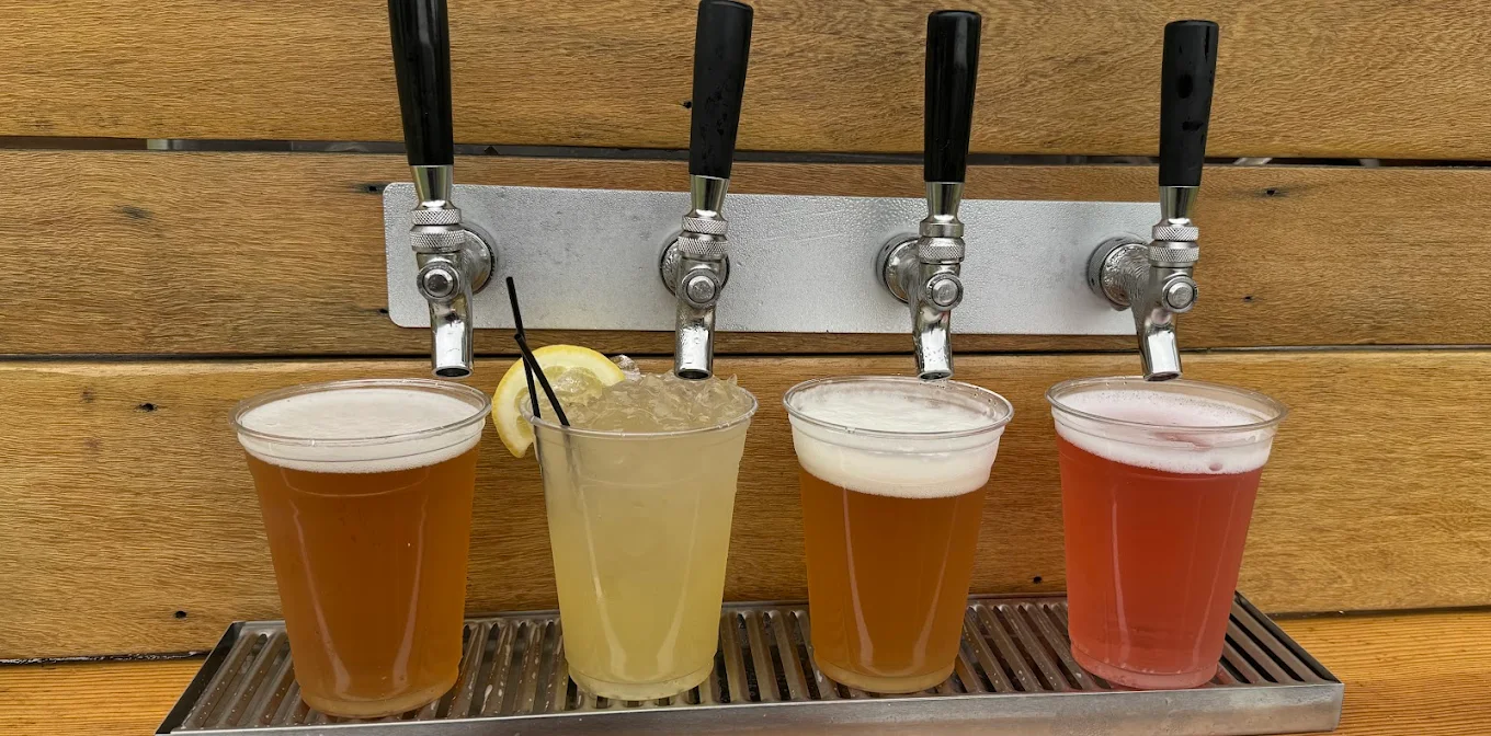 Assortment of draft beer and signature cocktails at the tap truck bar